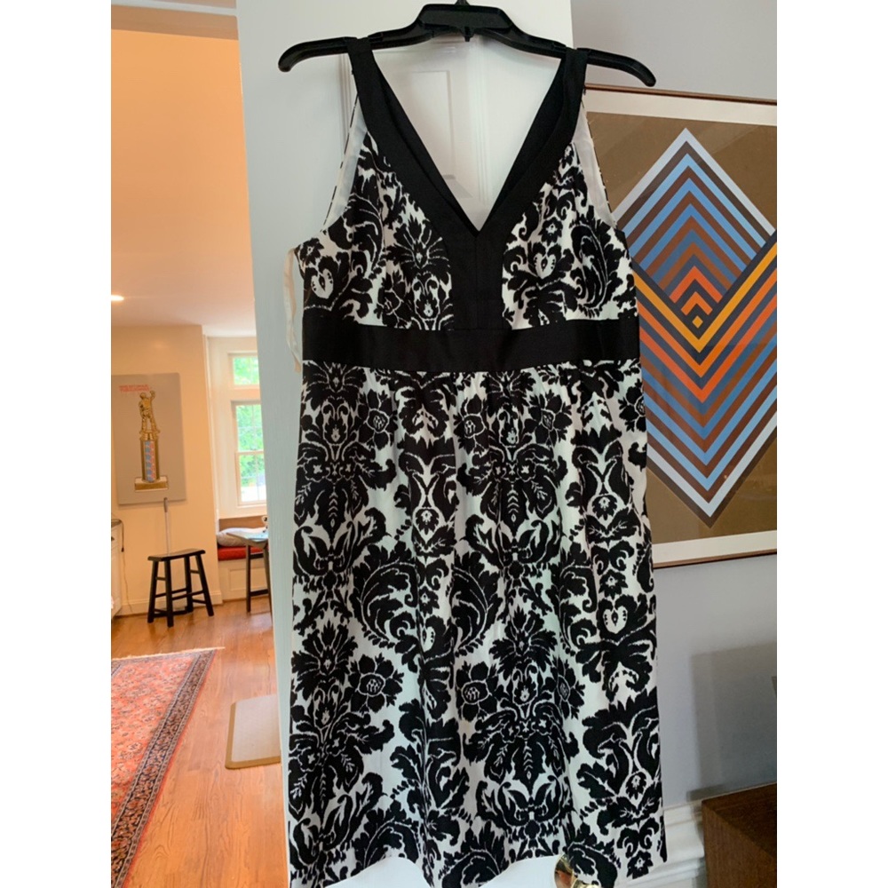 Ann Taylor LOFT Silk black and white ikat Dress